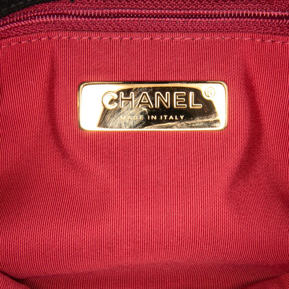 Chanel AB Chanel Black Canvas Fabric Medium and Cotton 19 Flap Italy