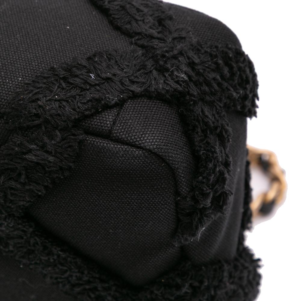 Chanel AB Chanel Black Canvas Fabric Medium and Cotton 19 Flap Italy