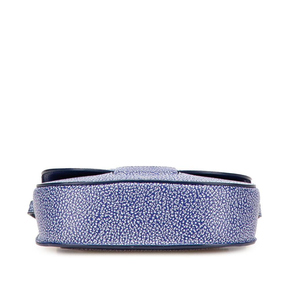 Celine B Celine Blue Goatskin Leather Small Trotteur Crossbody Italy