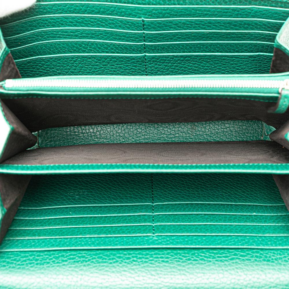 Gucci B Gucci Green Calf Leather Mini Dionysus Wallet on Chain Italy
