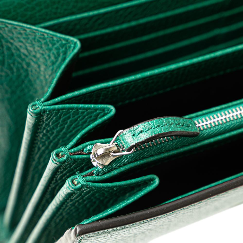 Gucci B Gucci Green Calf Leather Mini Dionysus Wallet on Chain Italy