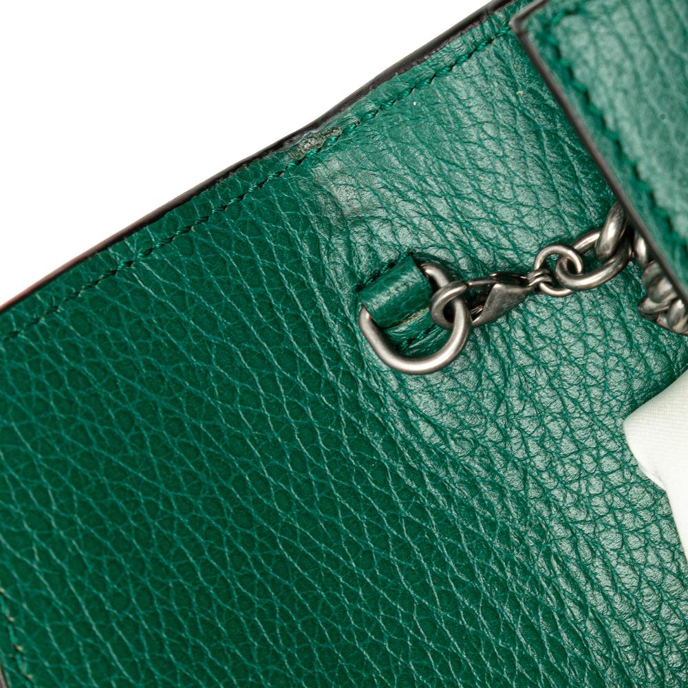 Gucci B Gucci Green Calf Leather Mini Dionysus Wallet on Chain Italy