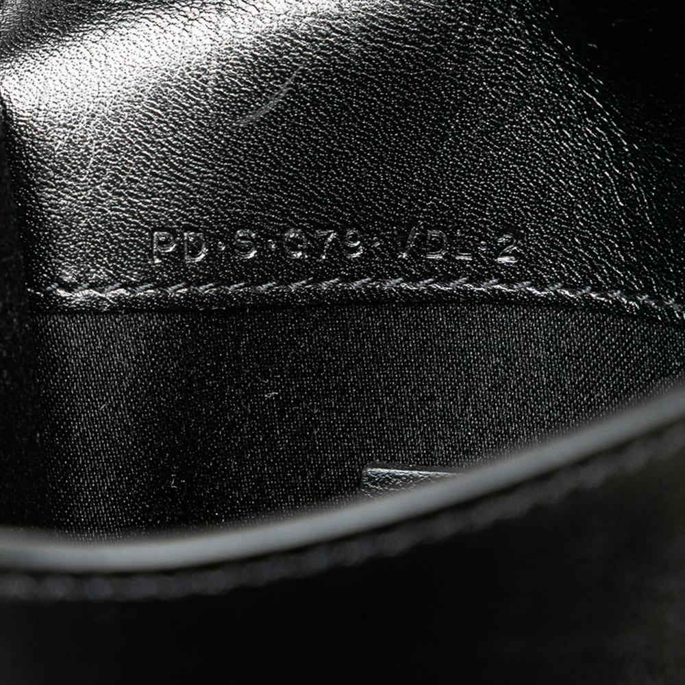 Valentino B Valentino Black Calf Leather VRing Neck Pouch Italy