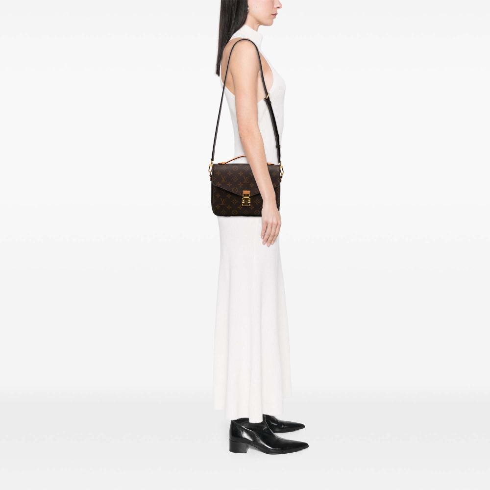 Louis Vuitton B Louis Vuitton Brown Monogram Canvas Fabric Monogram Pochette Metis Italy