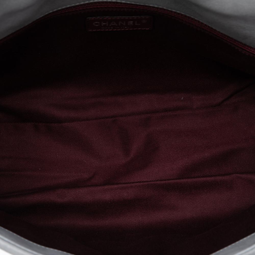 Chanel B Chanel Gray Light Gray Calf Leather Jumbo Iridescent skin In The Mix Flap Italy