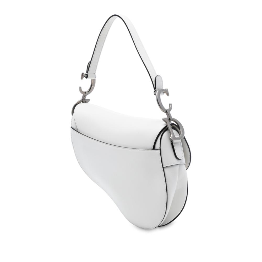Christian Dior AB Dior White Calf Leather Smooth skin Saddle Bag Italy