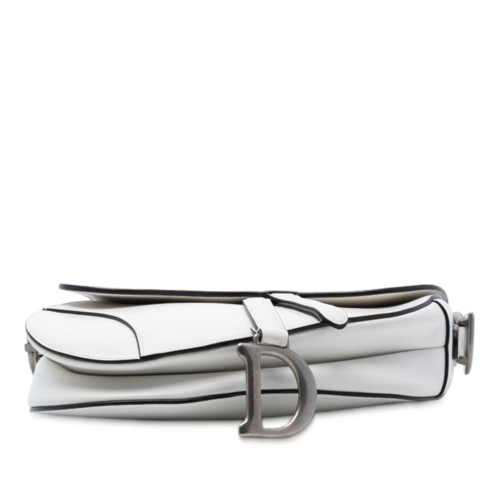 Christian Dior AB Dior White Calf Leather Smooth skin Saddle Bag Italy
