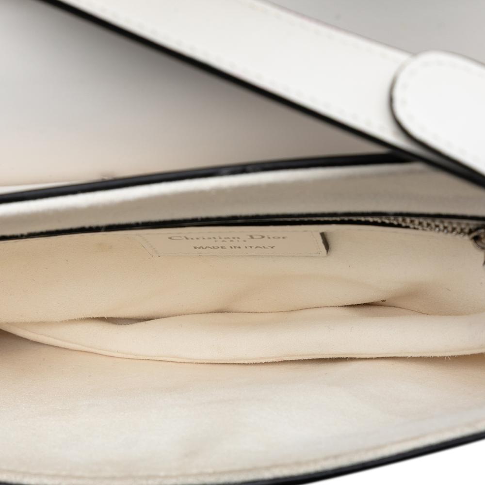 Christian Dior AB Dior White Calf Leather Smooth skin Saddle Bag Italy