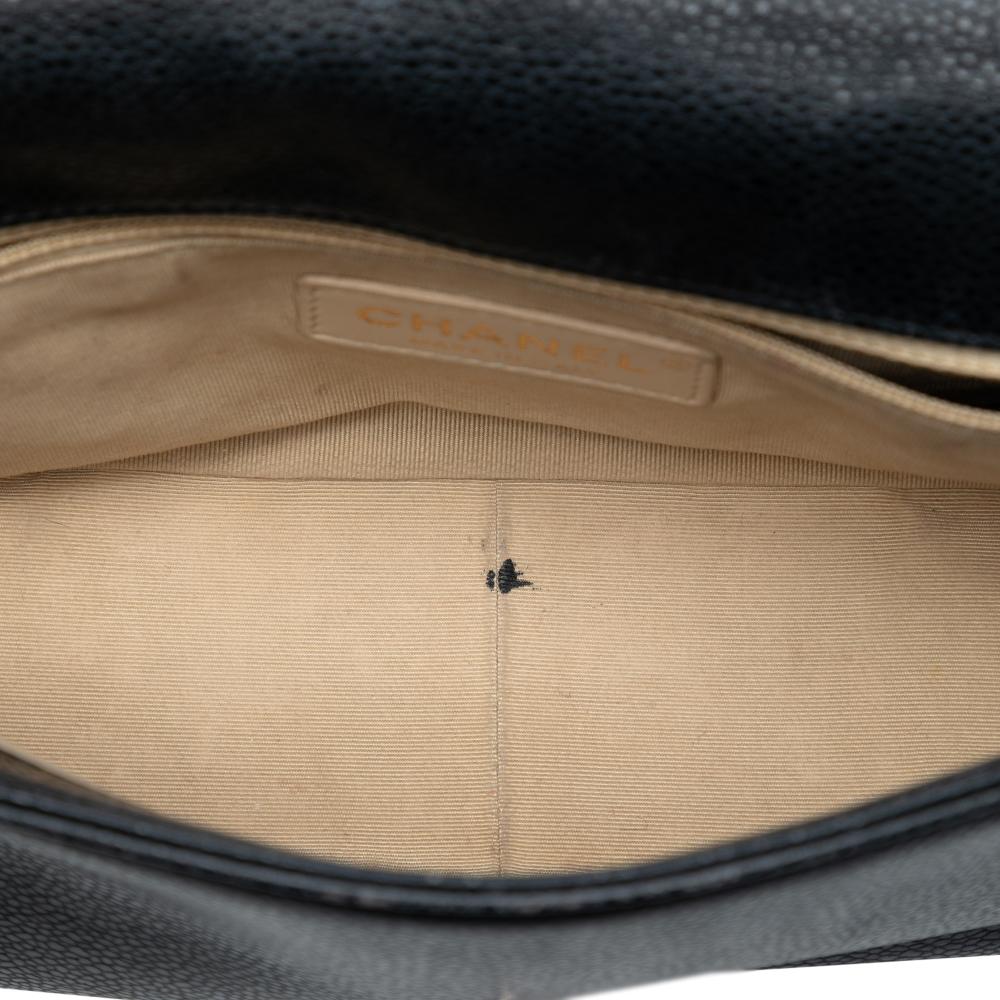 Chanel AB Chanel Black Caviar Leather Leather Small Quilted Caviar Carry Around Flap Italy