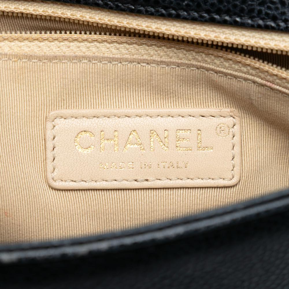 Chanel AB Chanel Black Caviar Leather Leather Small Quilted Caviar Carry Around Flap Italy