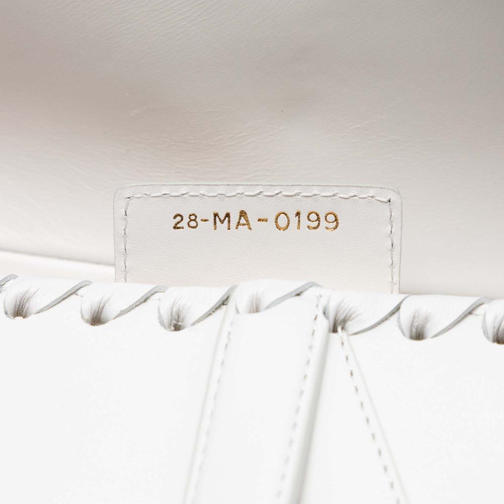 Christian Dior AB Dior White Calf Leather skin Whipstitch Saddle Bag Italy
