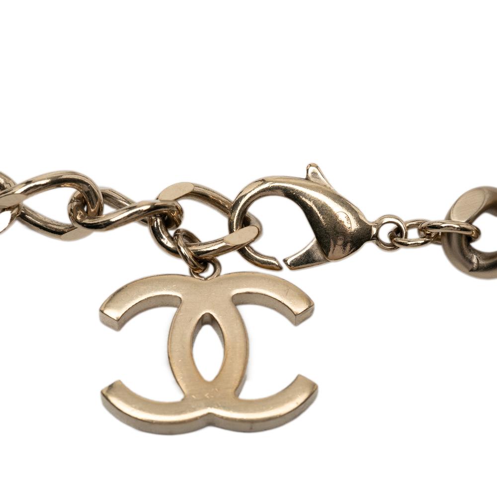 Chanel B Chanel Gold Gold Plated Metal ID Curb Link Chain Necklace Italy