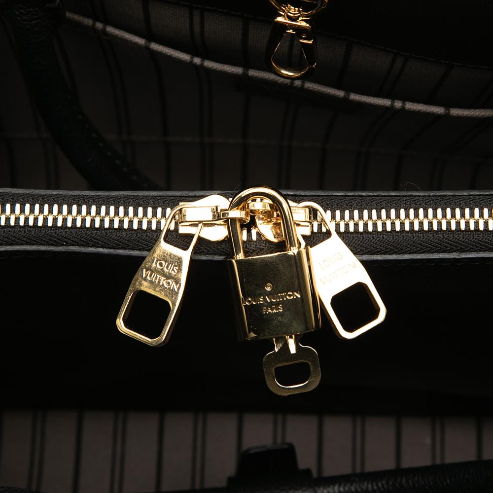 Louis Vuitton AB Louis Vuitton Black Monogram Empreinte Leather Montaigne MM France