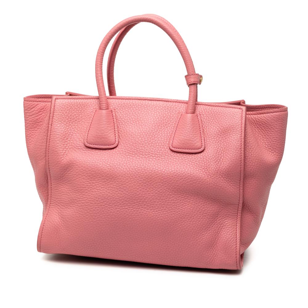 Prada B Prada Pink Calf Leather Vitello Daino Shopping Tote Italy