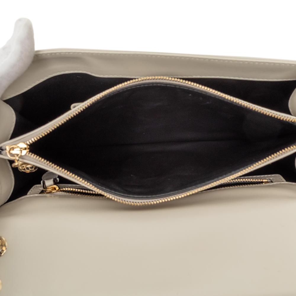 Bvlgari AB Bvlgari Brown Light Beige Calf Leather Medium skin Floral Serpenti Forever Shoulder Bag Italy