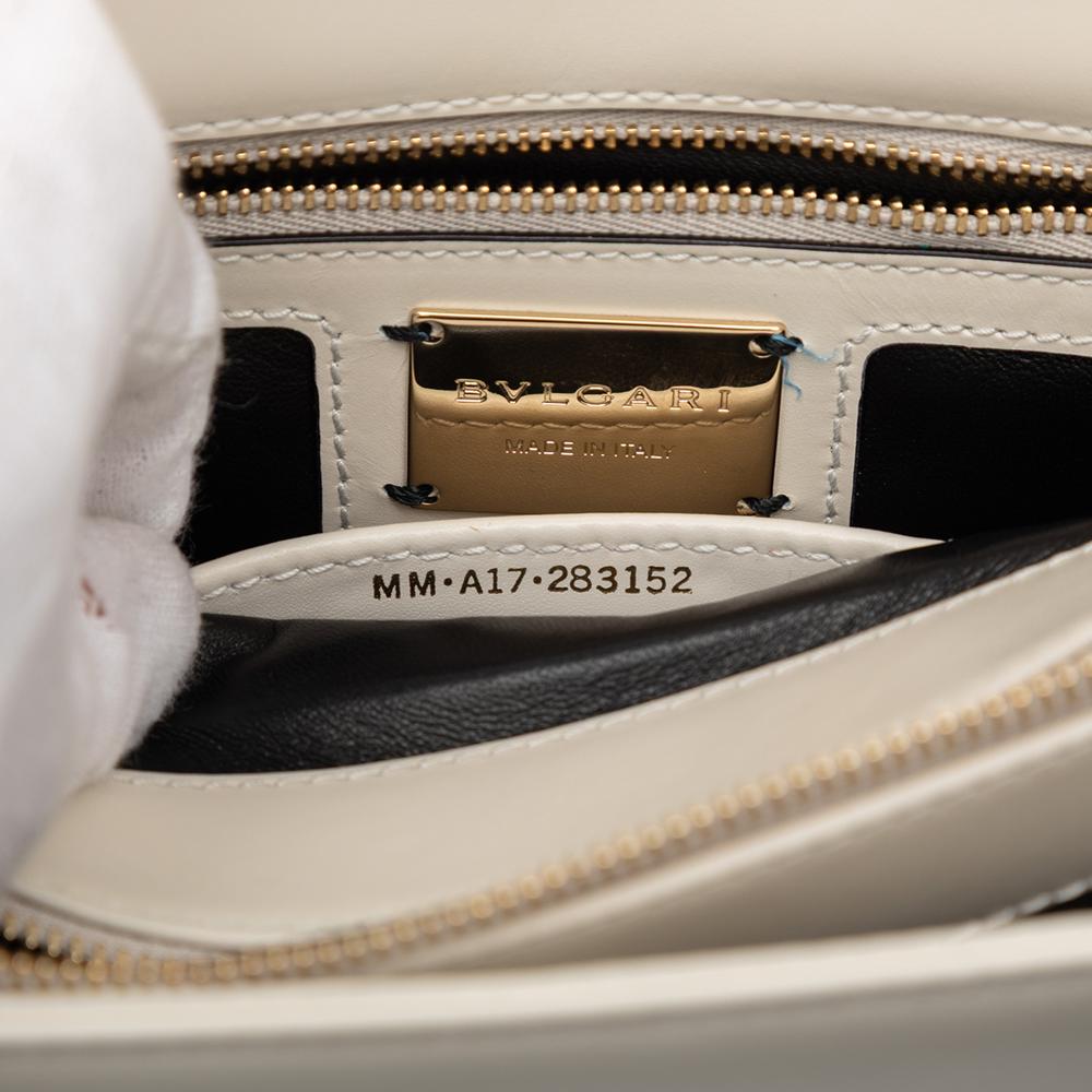 Bvlgari AB Bvlgari Brown Light Beige Calf Leather Medium skin Floral Serpenti Forever Shoulder Bag Italy