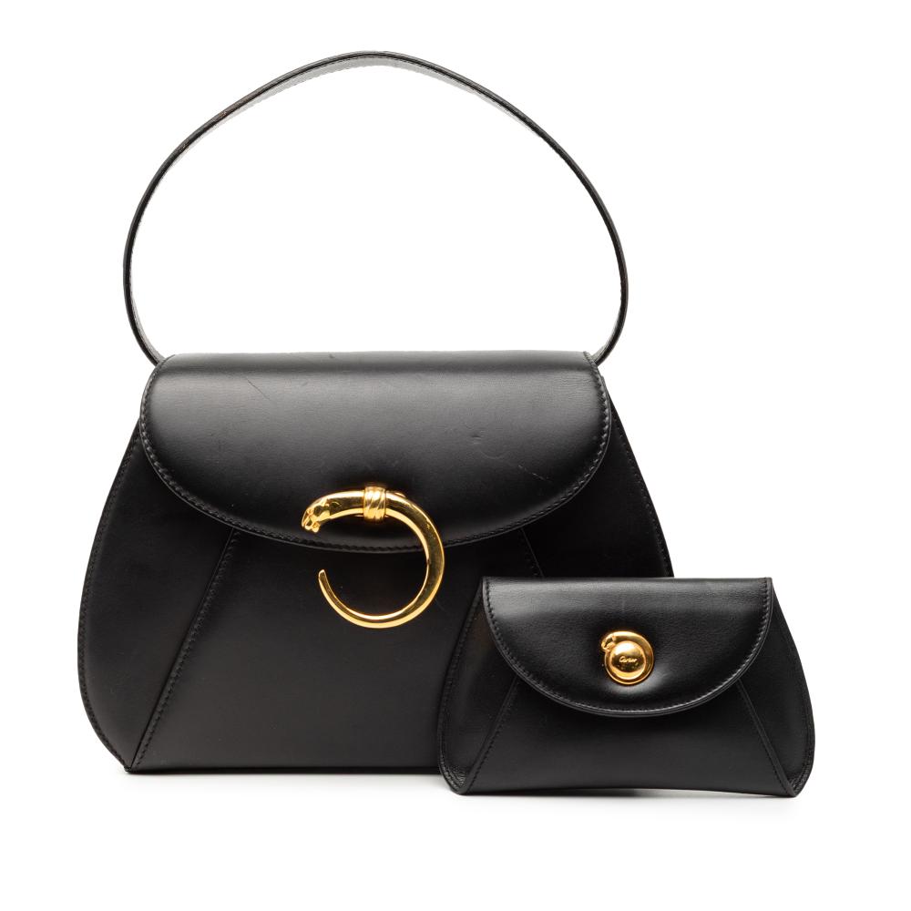 Cartier B Cartier Black Calf Leather Panthere Handbag Italy