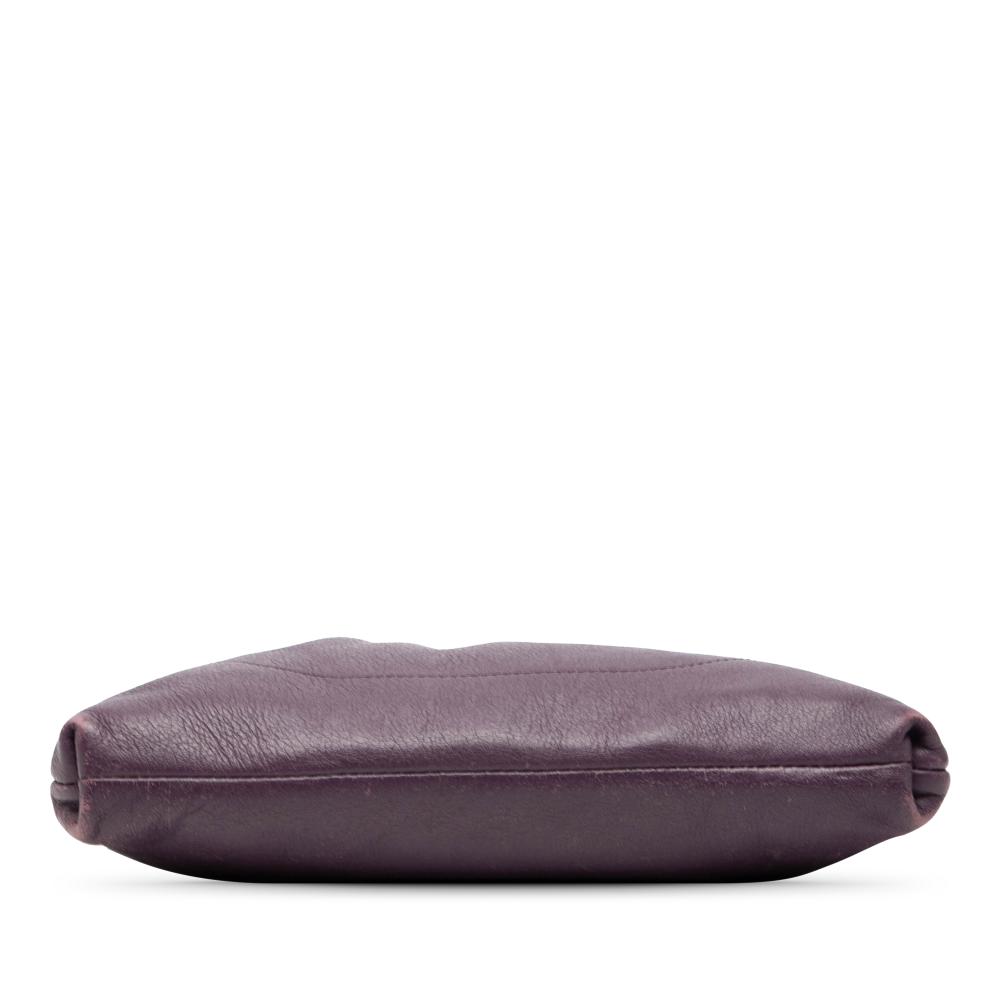 Ferragamo B Ferragamo Purple Calf Leather Gancini Chain Crossbody Italy