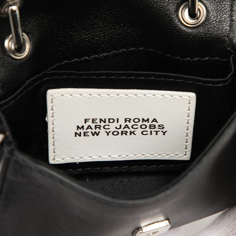 Fendi AB Fendi Black Calf Leather Nano Maxi Handle Baguette Italy