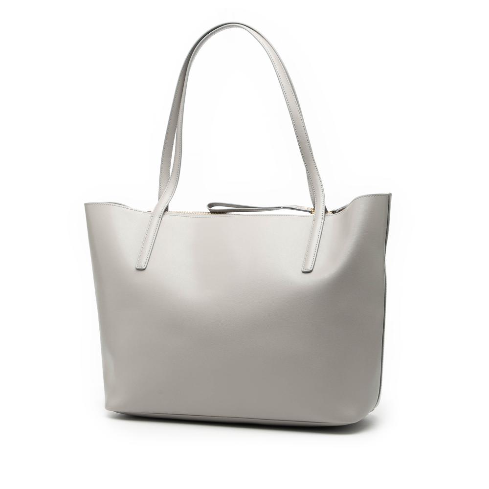 Ferragamo AB Ferragamo Gray Light Gray Calf Leather Gancio Tote Italy