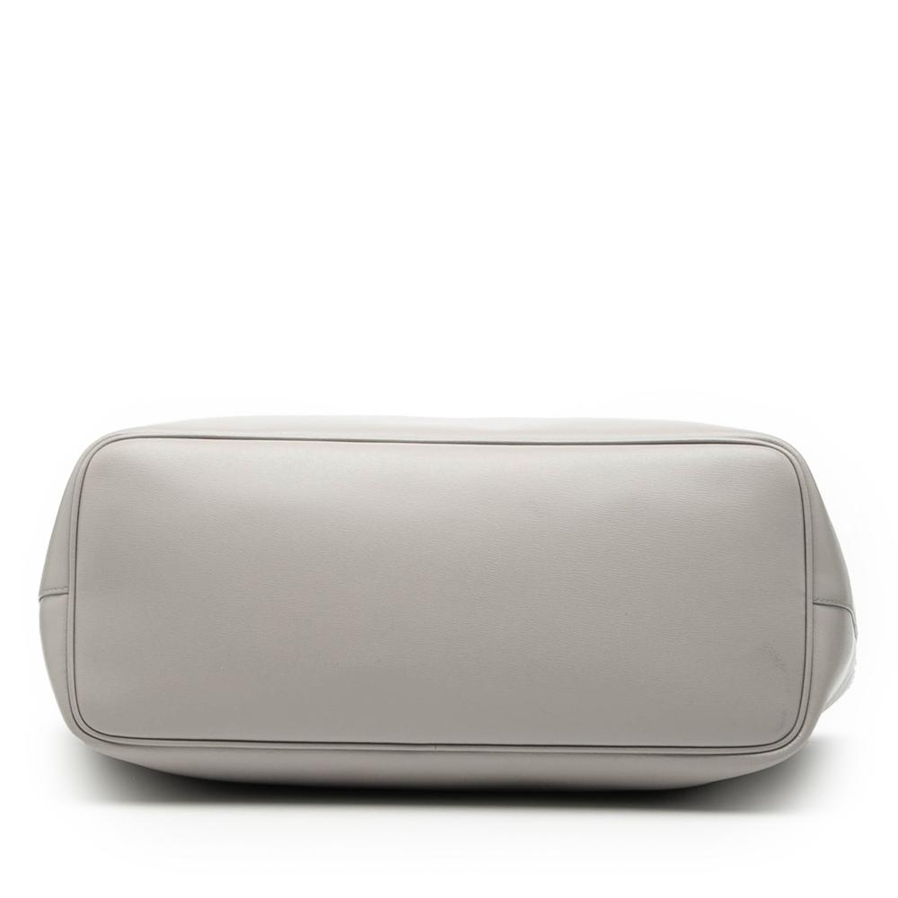 Ferragamo AB Ferragamo Gray Light Gray Calf Leather Gancio Tote Italy