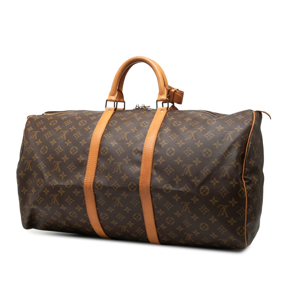Louis Vuitton B Louis Vuitton Brown Monogram Canvas Fabric Monogram Keepall 55 France
