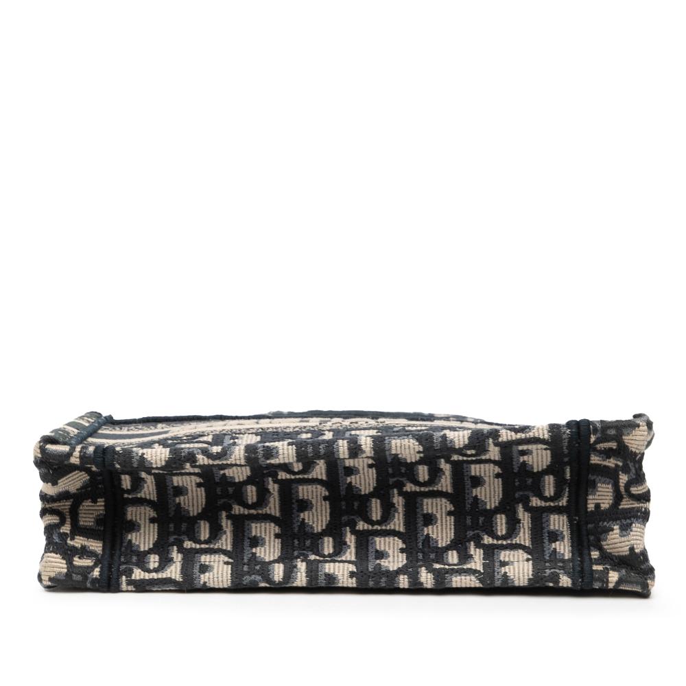 Christian Dior B Dior Blue Navy Canvas Fabric Mini Oblique Book Tote Italy