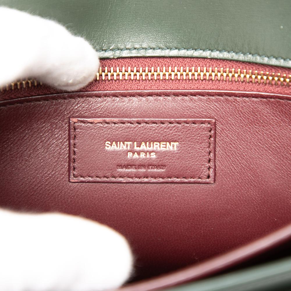 Saint Laurent B Saint Laurent Green Dark Green Calf Leather Smooth skin Monogram Cassandra Clasp Bag Italy