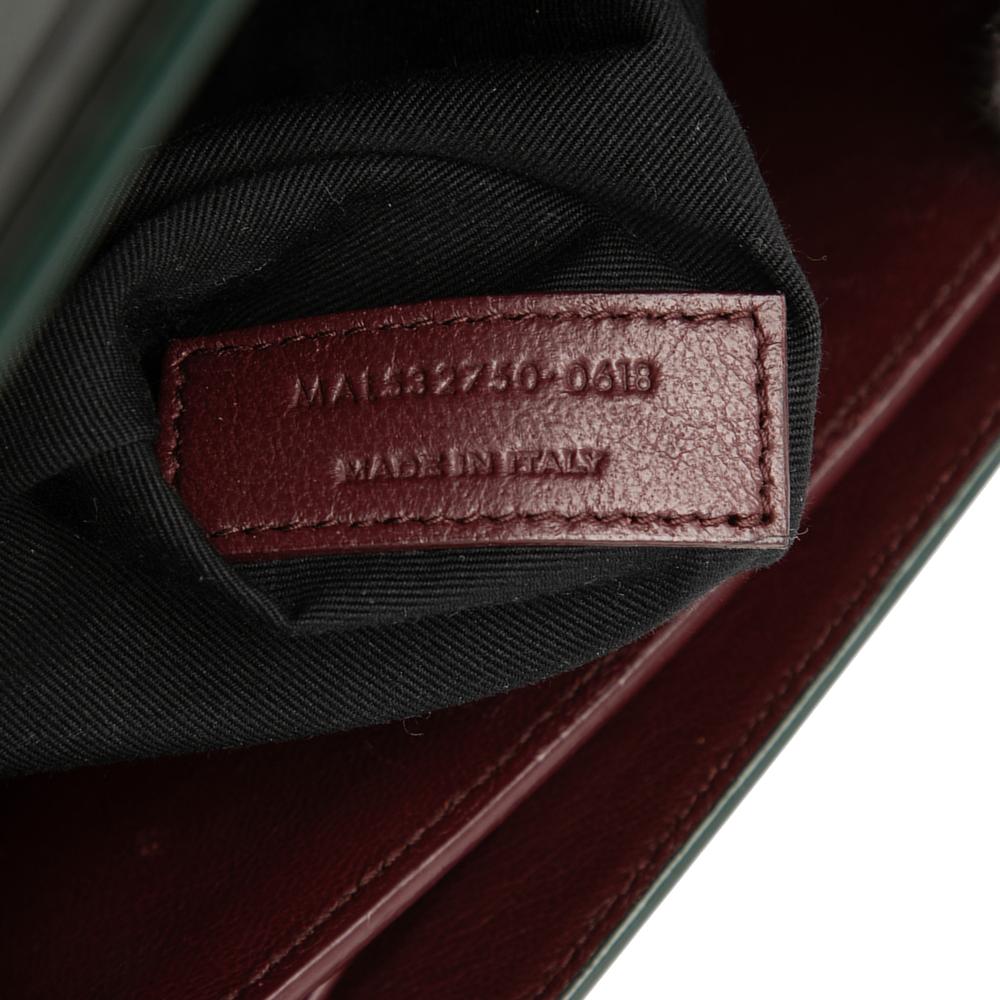 Saint Laurent B Saint Laurent Green Dark Green Calf Leather Smooth skin Monogram Cassandra Clasp Bag Italy