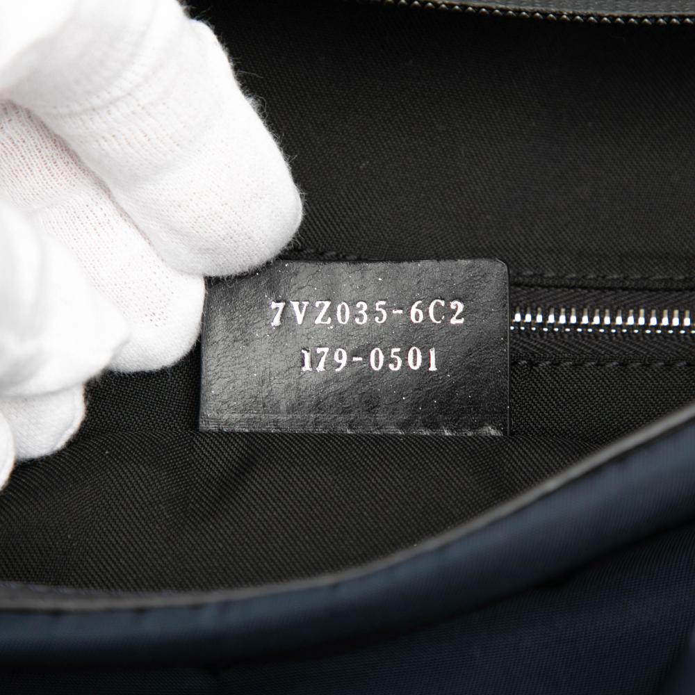 Fendi B Fendi Blue Navy Nylon Fabric Vocabulary Blue Backpack Italy