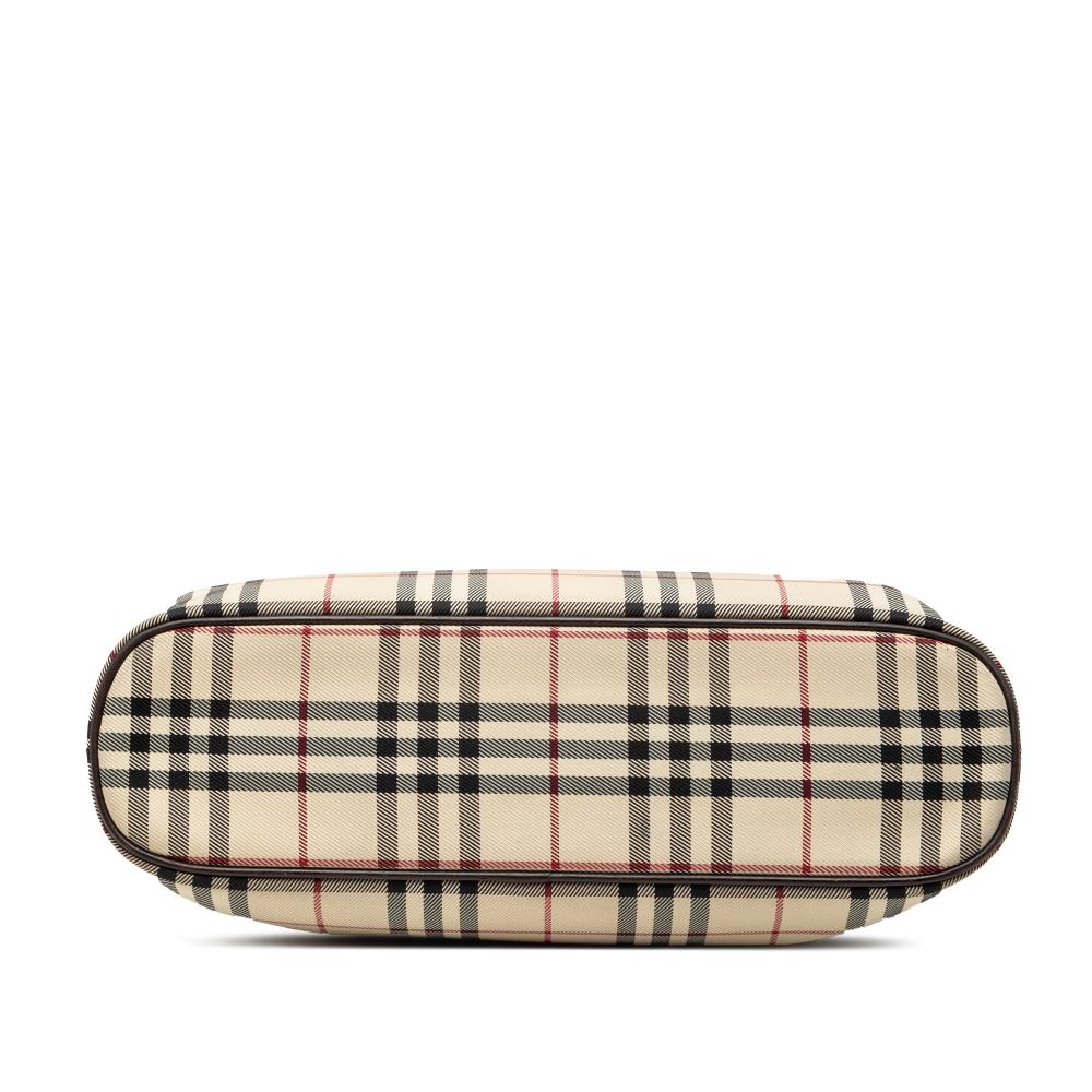 Burberry B Burberry Brown Beige Canvas Fabric House Check Tote United Kingdom