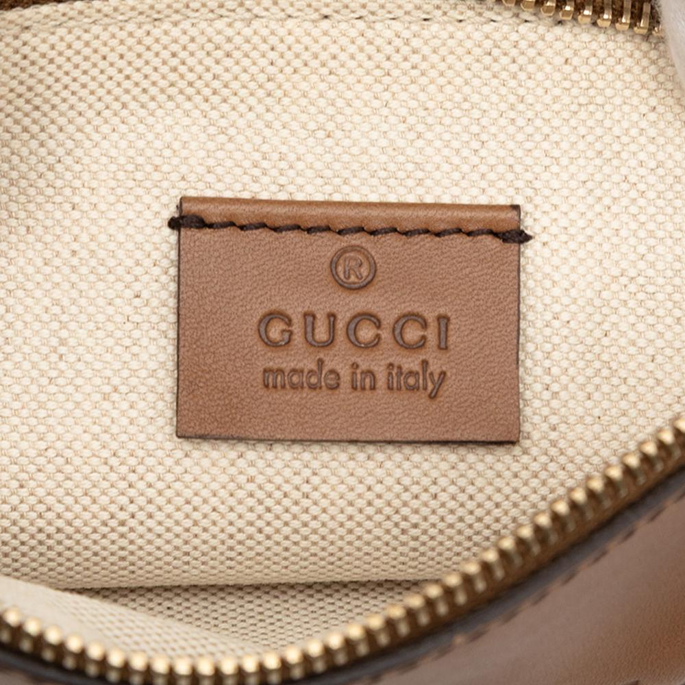 Gucci AB Gucci Brown Beige Canvas Fabric GG Craft Tote Italy