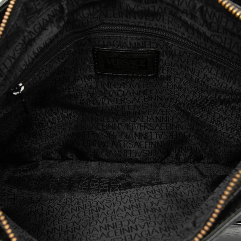 Versace B Versace Black Calf Leather Medusa Shoulder Bag Italy