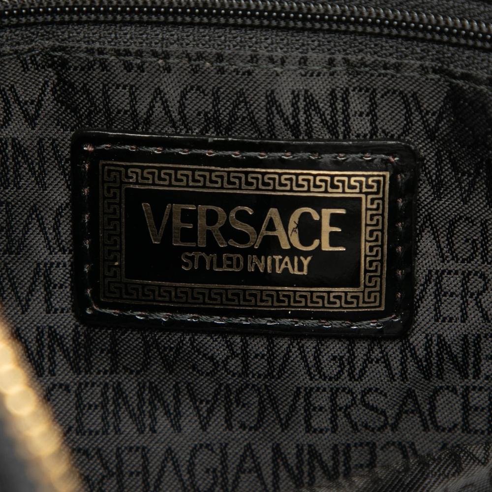 Versace B Versace Black Calf Leather Medusa Shoulder Bag Italy