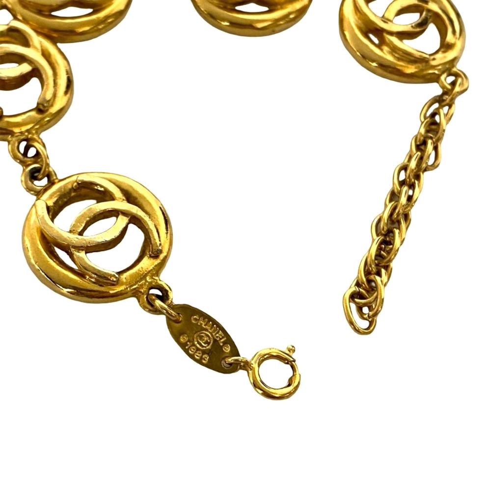 Chanel AB Chanel Gold Gold Plated Metal CC Link Bracelet France