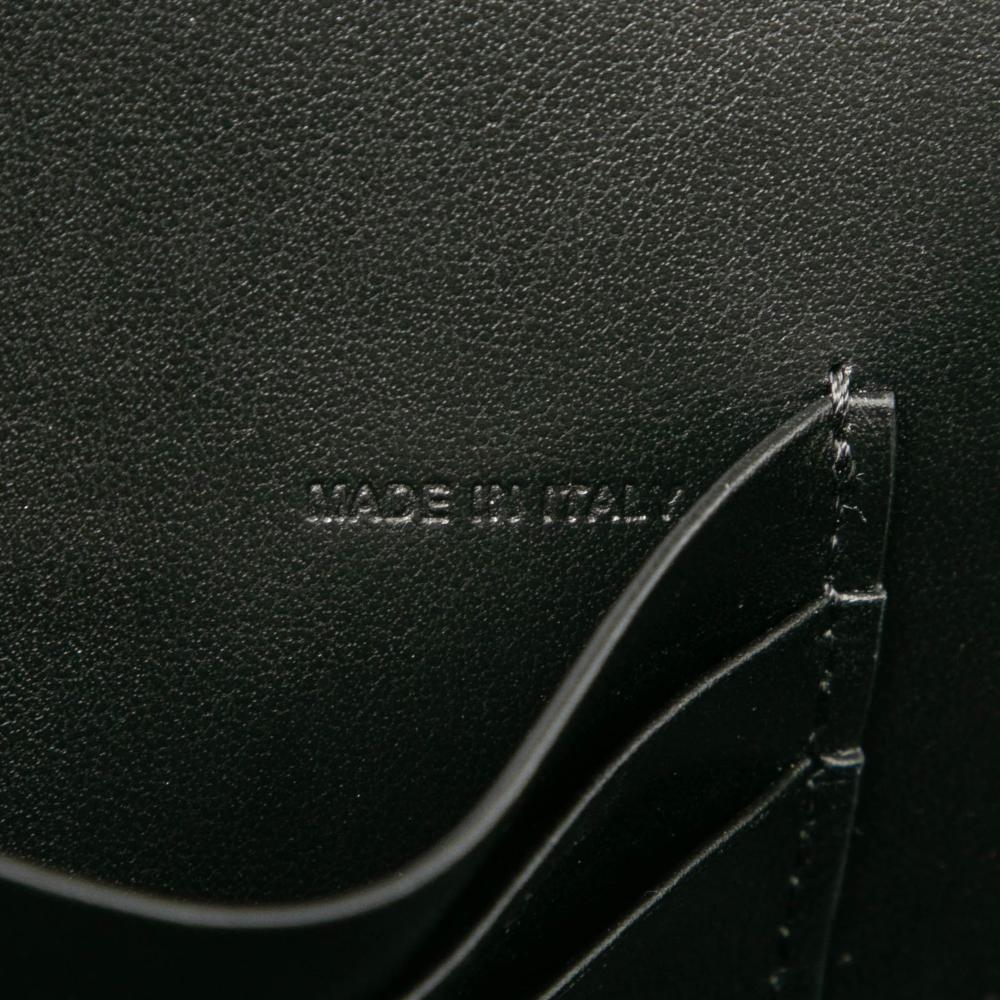 Valentino AB Valentino Black Calf Leather Rockstud Wallet on Chain Italy