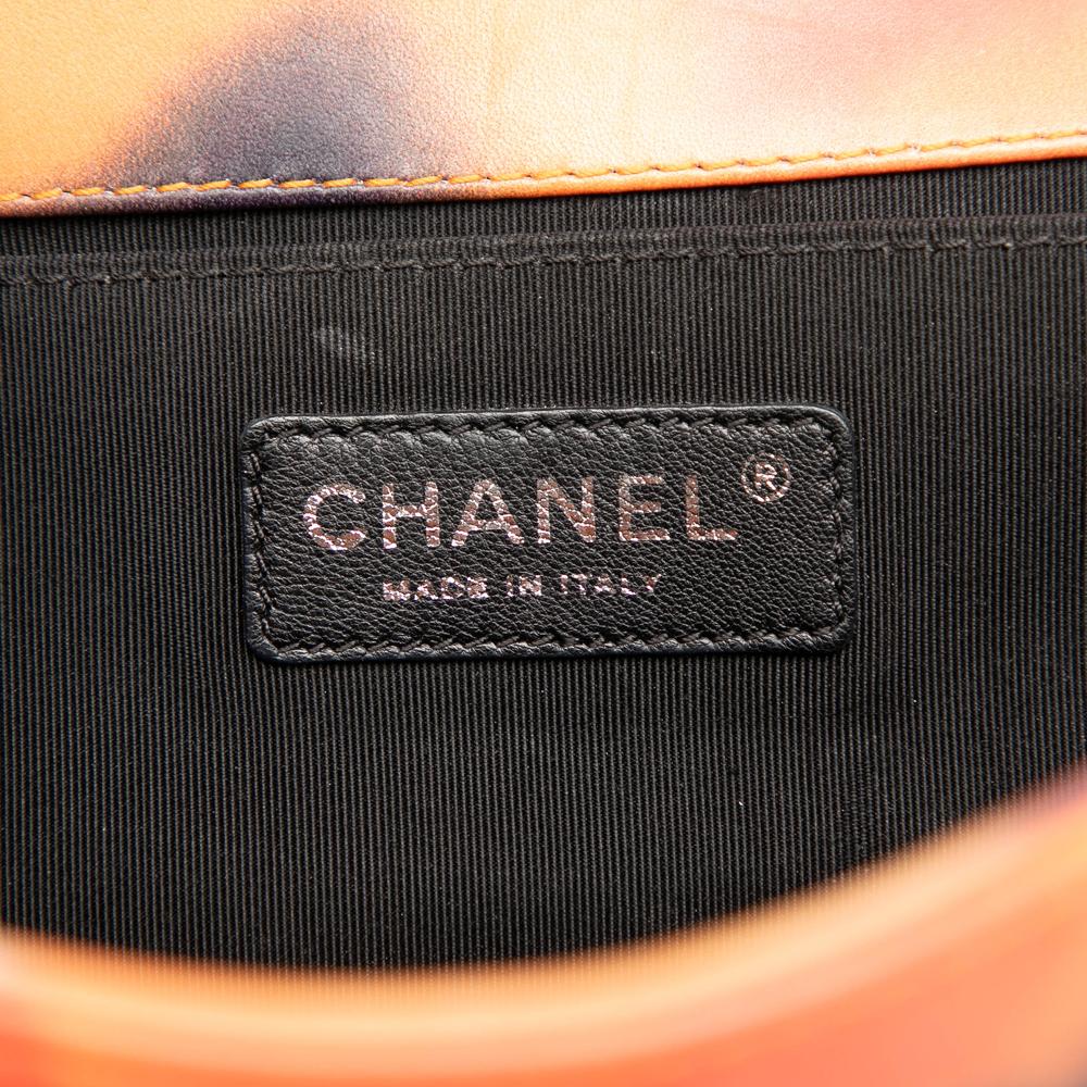 Chanel AB Chanel Pink Lambskin Leather Leather Old Medium Quilted Lambskin Flower Power Boy Flap Italy