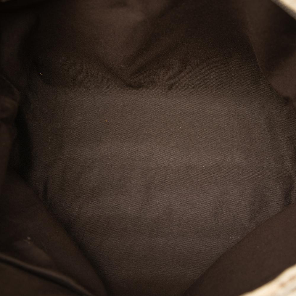 Gucci B Gucci Brown Beige Canvas Fabric GG Web Crossbody Italy