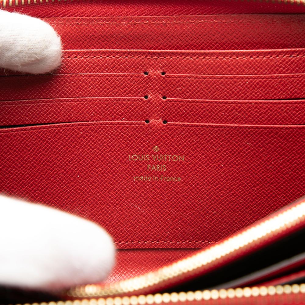 Louis Vuitton B Louis Vuitton Brown with Red Monogram Canvas Fabric Monogram Retiro Zippy Wallet France