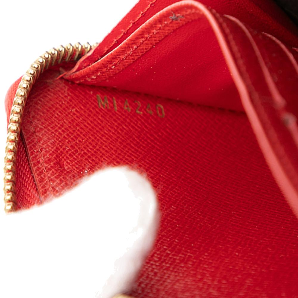 Louis Vuitton B Louis Vuitton Brown with Red Monogram Canvas Fabric Monogram Retiro Zippy Wallet France