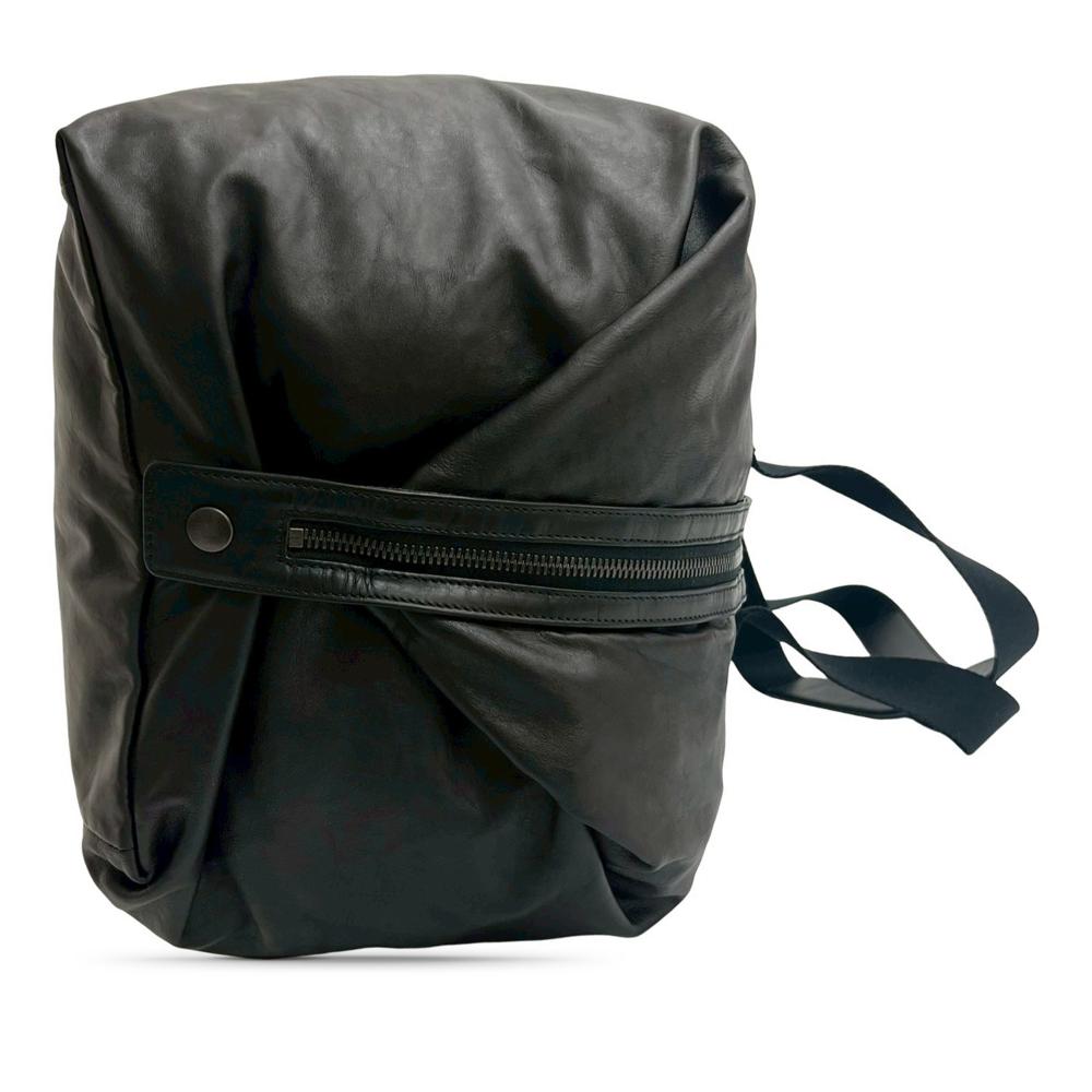 Bottega Veneta AB Bottega Veneta Black Calf Leather Intrecciato Trimmed Duffle Bag Italy