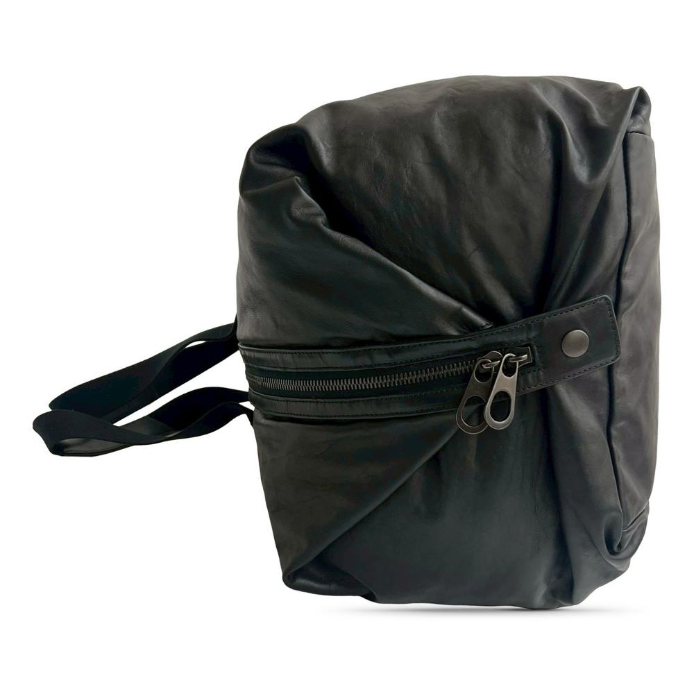 Bottega Veneta AB Bottega Veneta Black Calf Leather Intrecciato Trimmed Duffle Bag Italy