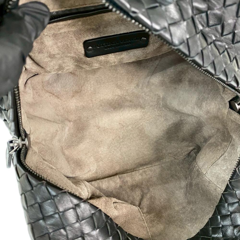 Bottega Veneta AB Bottega Veneta Black Nappa Leather Leather Nappa Intrecciato Cube Crossbody Italy