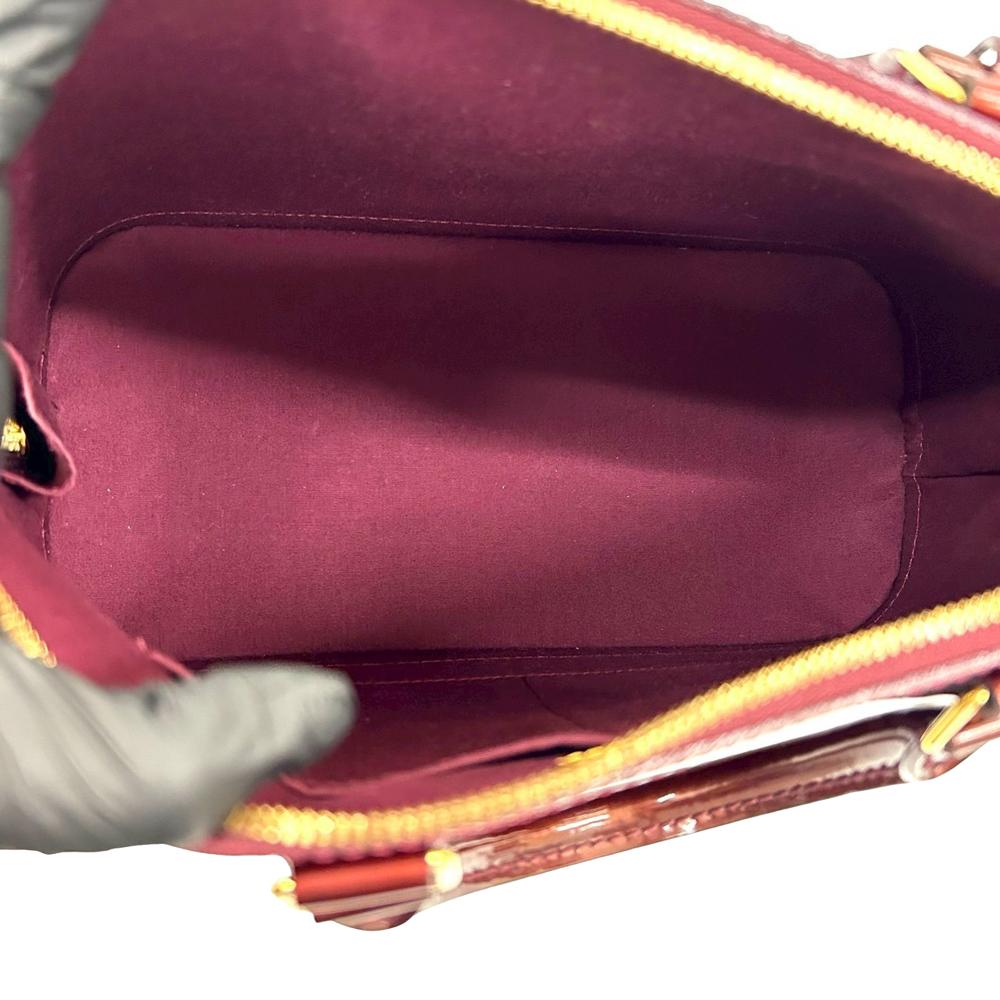 Louis Vuitton AB Louis Vuitton Red Burgundy Vernis Leather Leather Monogram Vernis Alma PM France