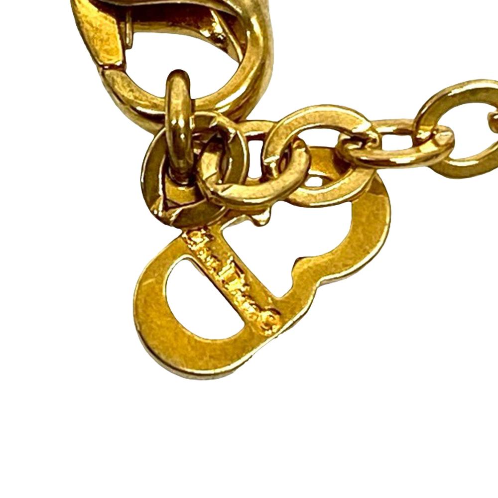 Christian Dior AB Dior Gold Gold Plated Metal CD Logo Bag Pendant Necklace France