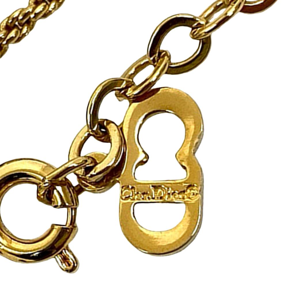 Christian Dior B Dior Gold Gold Plated Metal CD Logo Pendant Necklace France