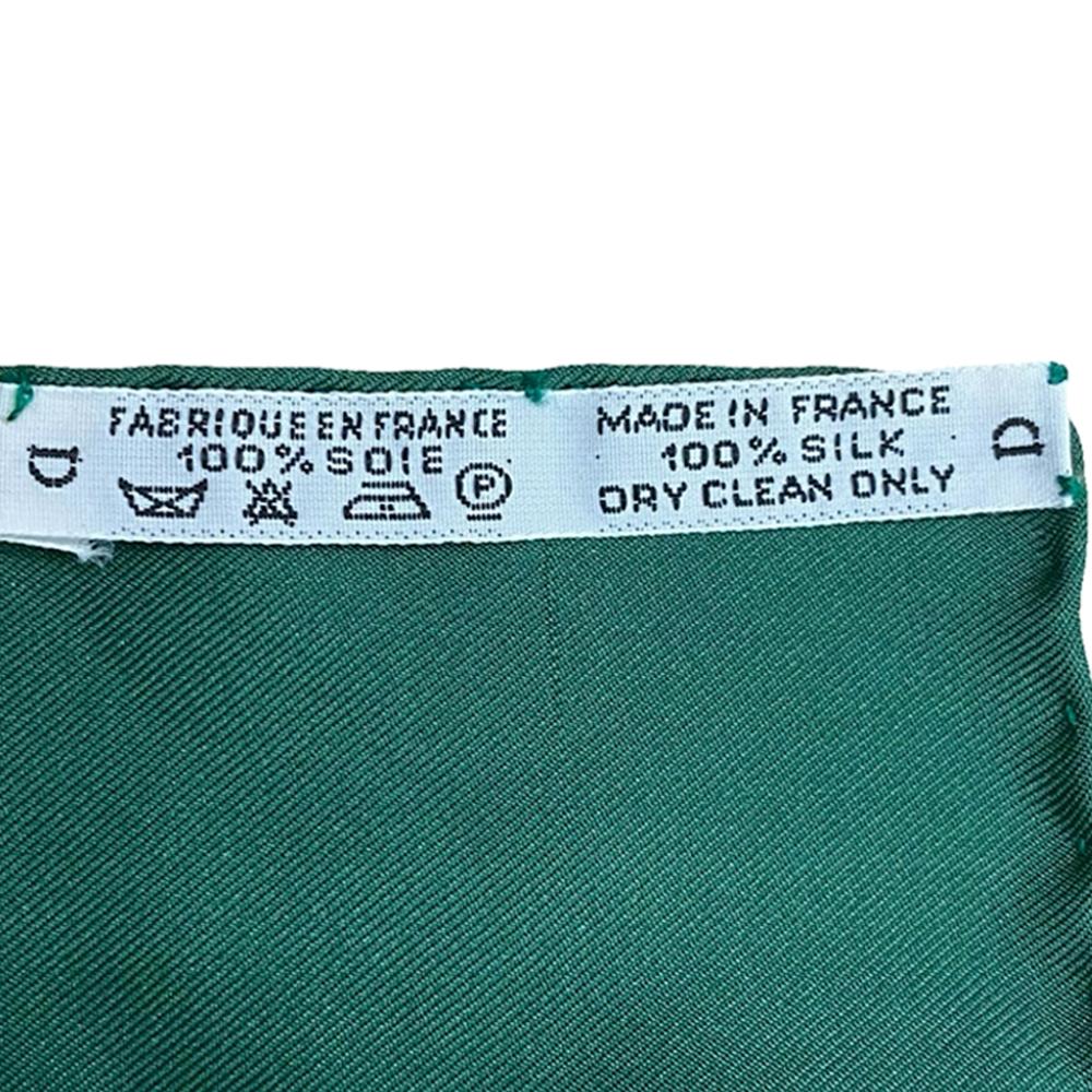 Hermès AB Hermès Green with Multi Silk Fabric La Ronde des Heures Scarf Carre 90 France