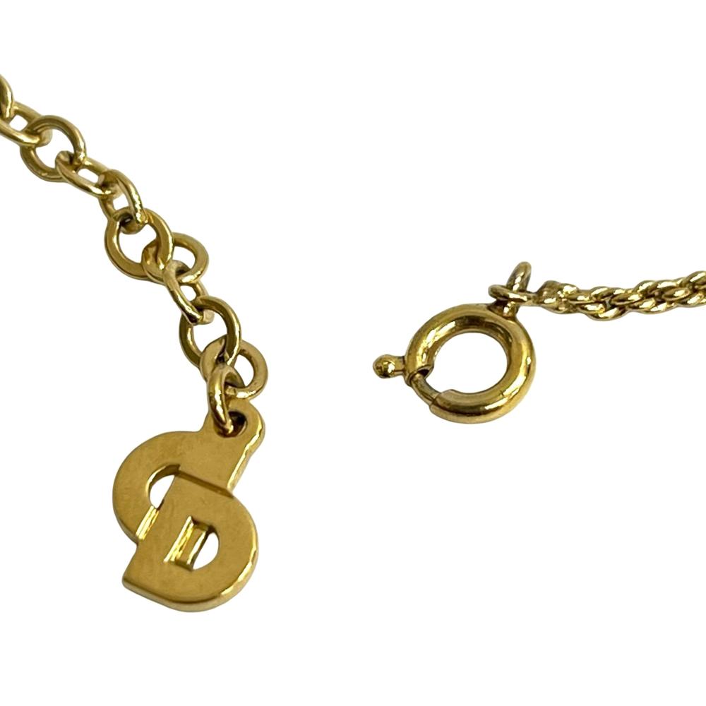 Christian Dior AB Dior Gold Gold Plated Metal CD Logo Pendant Necklace France