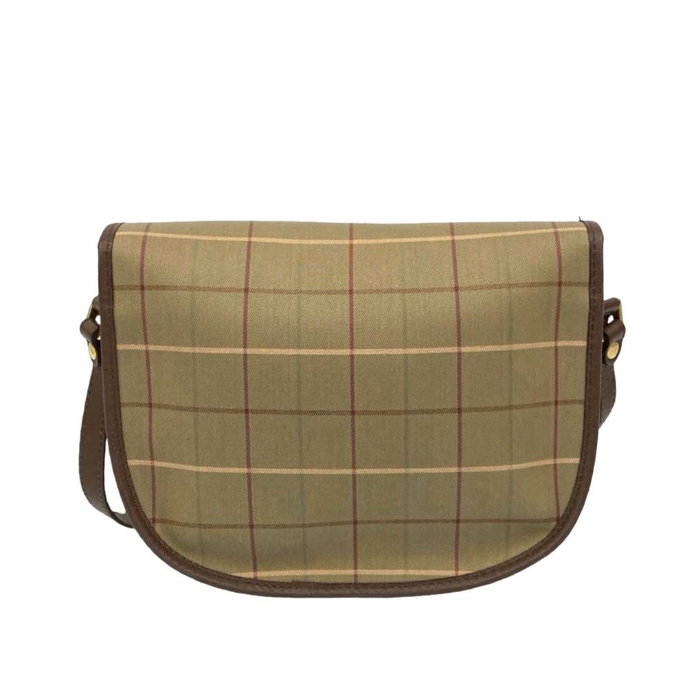 Burberry B Burberry Brown Light Brown Canvas Fabric Vintage Check Flap Crossbody United Kingdom