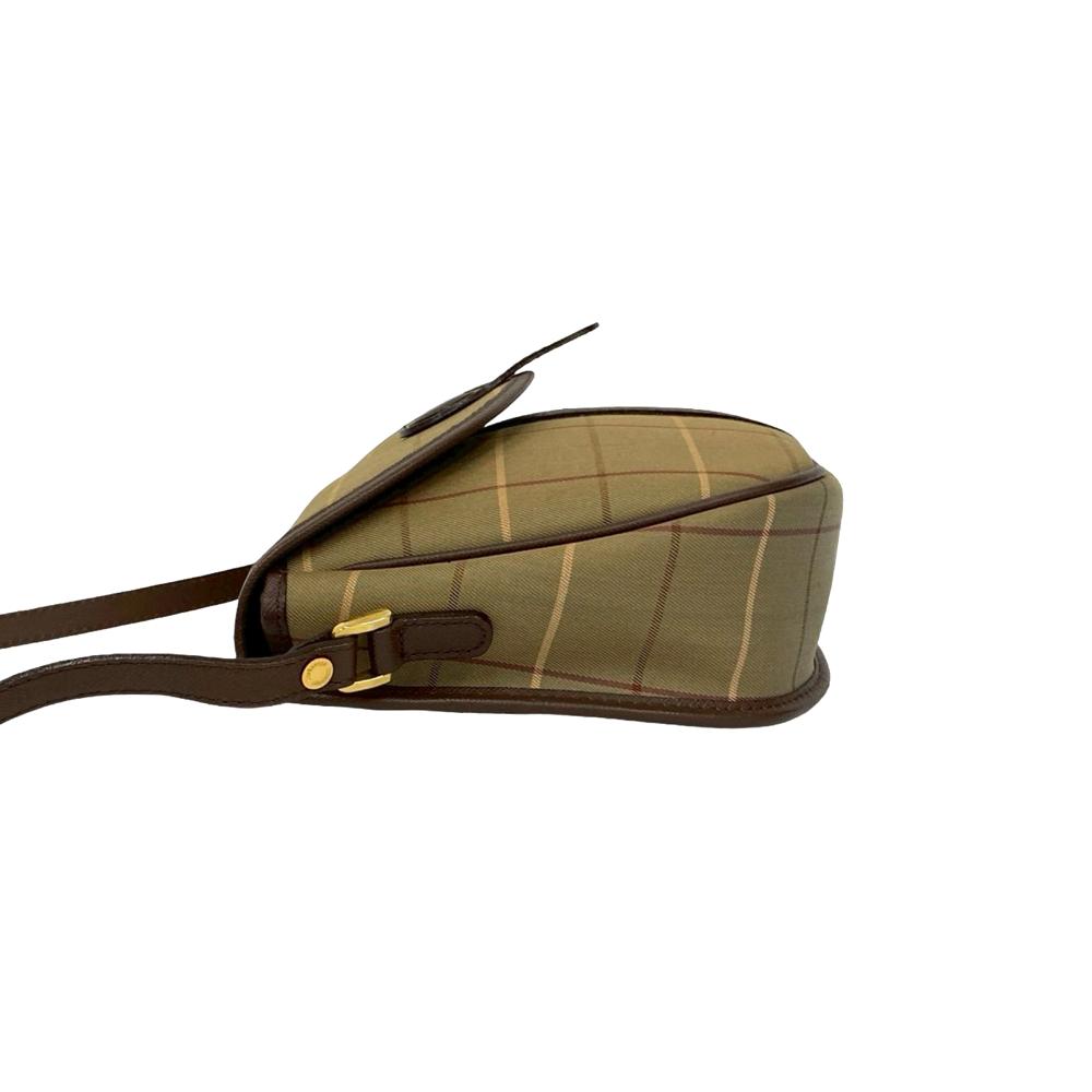 Burberry B Burberry Brown Light Brown Canvas Fabric Vintage Check Flap Crossbody United Kingdom